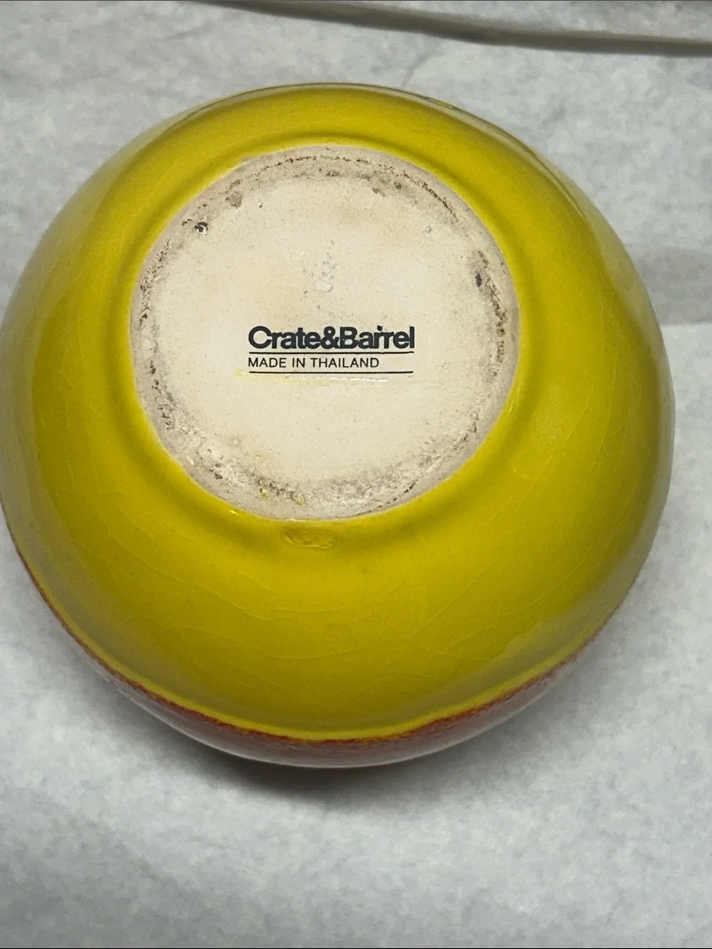 Round Ceramic Vase in Red-Orange Gradient